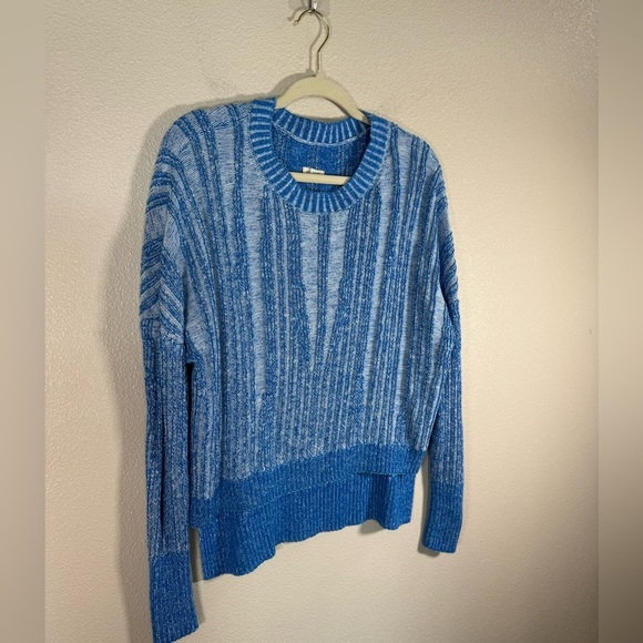 Anthro Pilcro Textured High-Low Pullover Sweater Blue Women’s Sz Sm - Picture 7 of 13